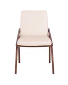 Chaise de table à manger simili cuir beige/frêne - 54x59x80 cm