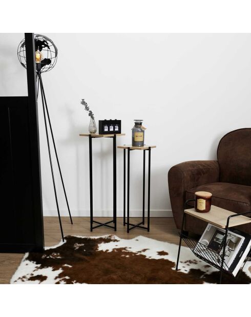 2 Sellettes Loka marron/noir