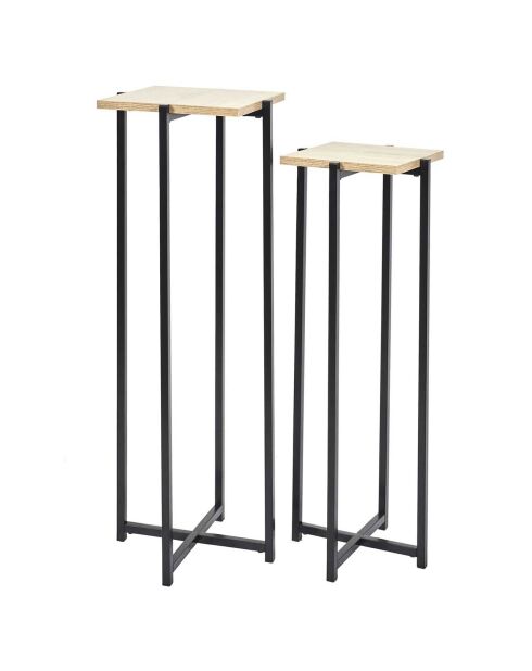 2 Sellettes Loka marron/noir