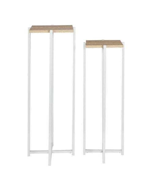 2 Sellettes Loka blanc/marron