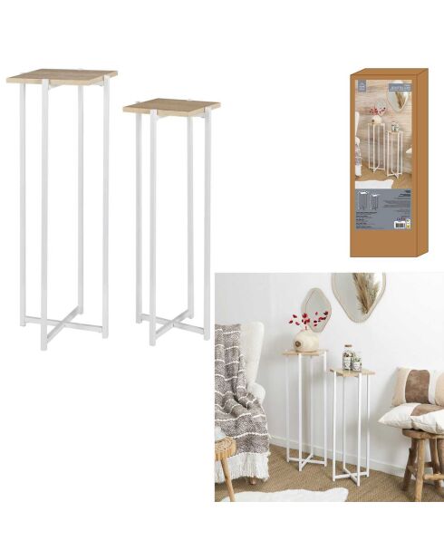 2 Sellettes Loka blanc/marron