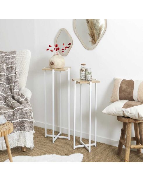 2 Sellettes Loka blanc/marron