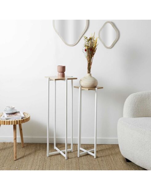 2 Sellettes Loka blanc/marron