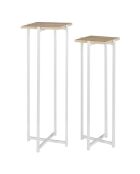 2 Sellettes Loka blanc/marron
