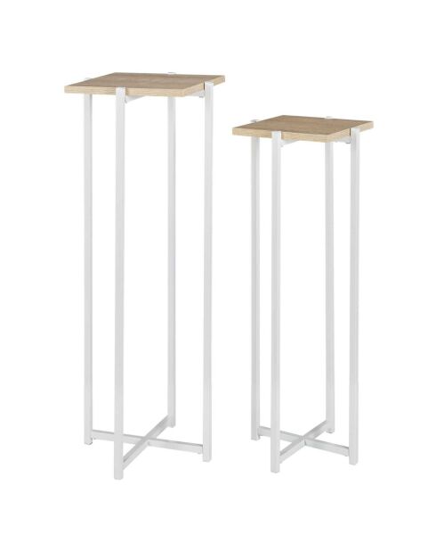 2 Sellettes Loka blanc/marron