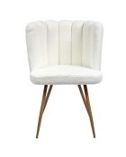 Chaise Ariel bouclette blanc/noir - 52x82.5x54 cm