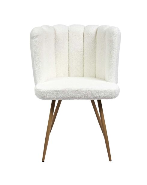 Chaise Ariel bouclette blanc/noir - 52x82.5x54 cm