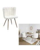 Chaise Ariel bouclette blanc/noir - 52x82.5x54 cm