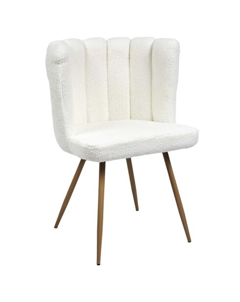 Chaise Ariel bouclette blanc/noir - 52x82.5x54 cm