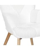 Fauteuil Helsinki patchwork beige/marron - 65x100x74 cm