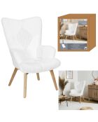 Fauteuil Helsinki patchwork beige/marron - 65x100x74 cm