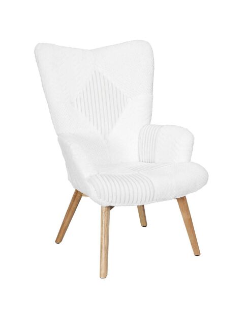 Fauteuil Helsinki patchwork beige/marron - 65x100x74 cm
