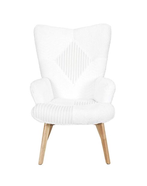 Fauteuil Helsinki patchwork beige/marron - 65x100x74 cm