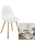 Chaise scandinave patchwork beige/marron - 47x87x52 cm