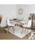 Chaise scandinave patchwork beige/marron - 47x87x52 cm