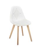 Chaise scandinave patchwork beige/marron - 47x87x52 cm