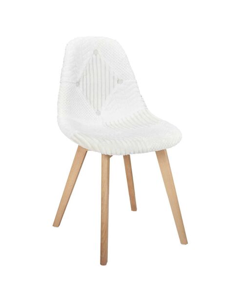 Chaise scandinave patchwork beige/marron - 47x87x52 cm