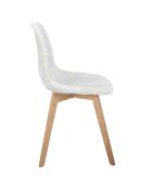 Chaise scandinave patchwork beige/marron - 47x87x52 cm