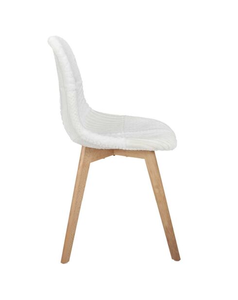 Chaise scandinave patchwork beige/marron - 47x87x52 cm