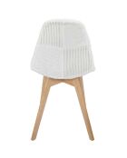 Chaise scandinave patchwork beige/marron - 47x87x52 cm