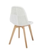 Chaise scandinave patchwork beige/marron - 47x87x52 cm