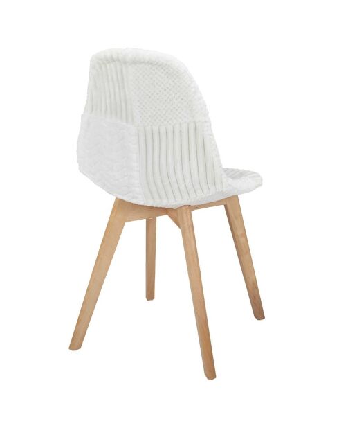 Chaise scandinave patchwork beige/marron - 47x87x52 cm