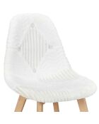 Chaise scandinave patchwork beige/marron - 47x87x52 cm