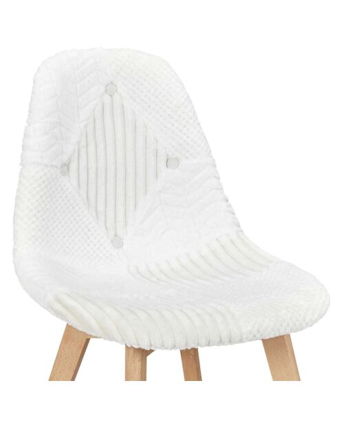 Chaise scandinave patchwork beige/marron - 47x87x52 cm