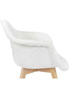 Fauteuil scandinave patchwork beige/marron - 64x85.4x59.5 cm