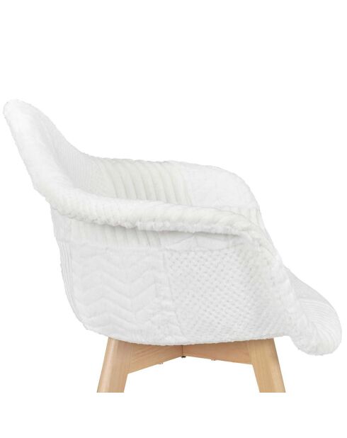 Fauteuil scandinave patchwork beige/marron - 64x85.4x59.5 cm