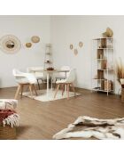 Fauteuil scandinave patchwork beige/marron - 64x85.4x59.5 cm