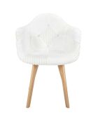 Fauteuil scandinave patchwork beige/marron - 64x85.4x59.5 cm