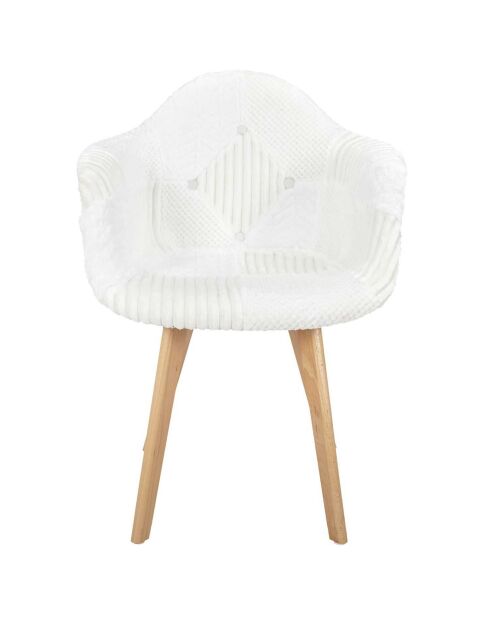 Fauteuil scandinave patchwork beige/marron - 64x85.4x59.5 cm