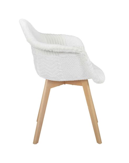 Fauteuil scandinave patchwork beige/marron - 64x85.4x59.5 cm