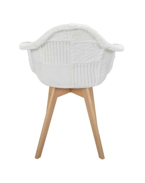 Fauteuil scandinave patchwork beige/marron - 64x85.4x59.5 cm