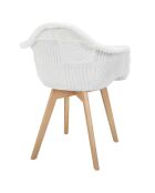 Fauteuil scandinave patchwork beige/marron - 64x85.4x59.5 cm