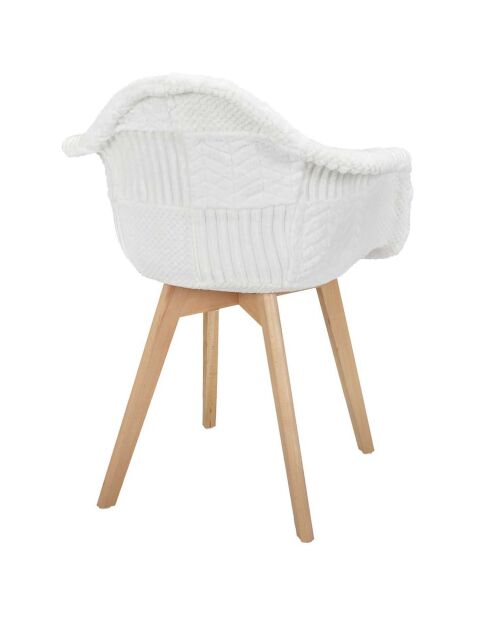 Fauteuil scandinave patchwork beige/marron - 64x85.4x59.5 cm
