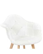 Fauteuil scandinave patchwork beige/marron - 64x85.4x59.5 cm