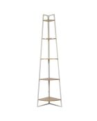 Etagère angle 5 niveaux blanc/marron - 34x180x34 cm