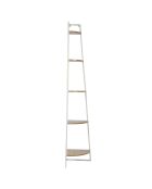 Etagère angle 5 niveaux blanc/marron - 34x180x34 cm