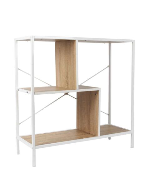 Etagère Edison blanc/marron - 80x79.5x30 cm