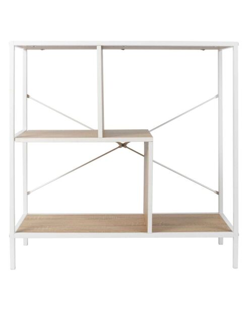 Etagère Edison blanc/marron - 80x79.5x30 cm