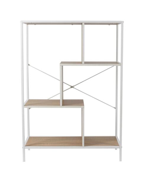 Etagère Edison blanc/marron - 80x113x30 cm