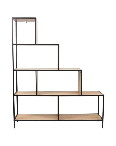 Etagère escalier Edison marron/noir - 120x146x30 cm