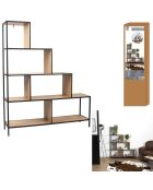 Etagère escalier Edison marron/noir - 120x146x30 cm
