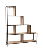 Etagère escalier Edison marron/noir - 120x146x30 cm