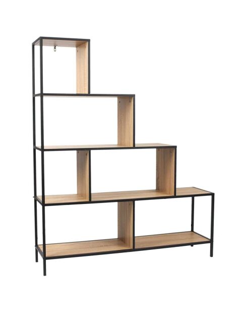 Etagère escalier Edison marron/noir - 120x146x30 cm
