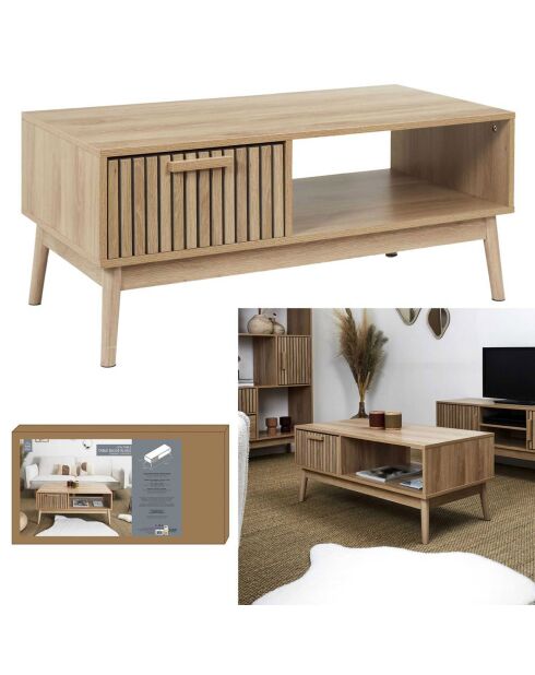 Mesita marrón Klaus - 100x43x50 cm