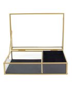 Boite à bijoux noir/doré - 23x8x16 cm