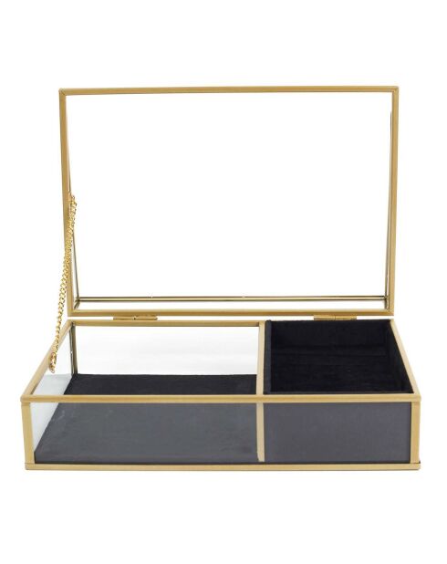 Boite à bijoux noir/doré - 23x8x16 cm